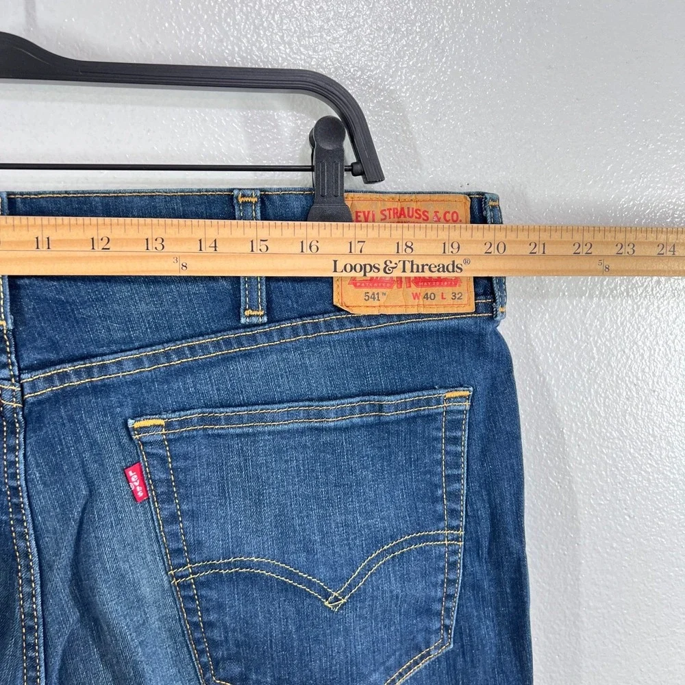 Levi's 514‎ Men's Straight Fit Jeans Blue Wash Stretch Denim W40 X L32 Fit 30